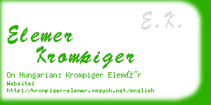 elemer krompiger business card